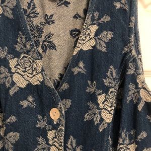 Flowered Denim Dress